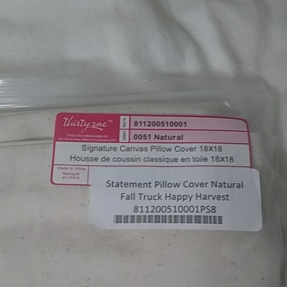 Thirty One Happy Harvest Truck Canvas Pillow Cover - Picture 5 of 5